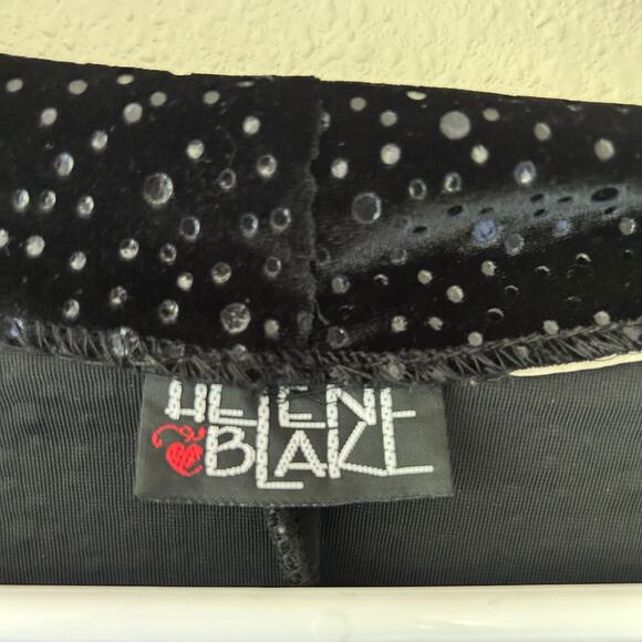 Helen Blake Velvet Long Sleeve Square Neck black shift Dress whimsigoth fairy M - Picture 10 of 10